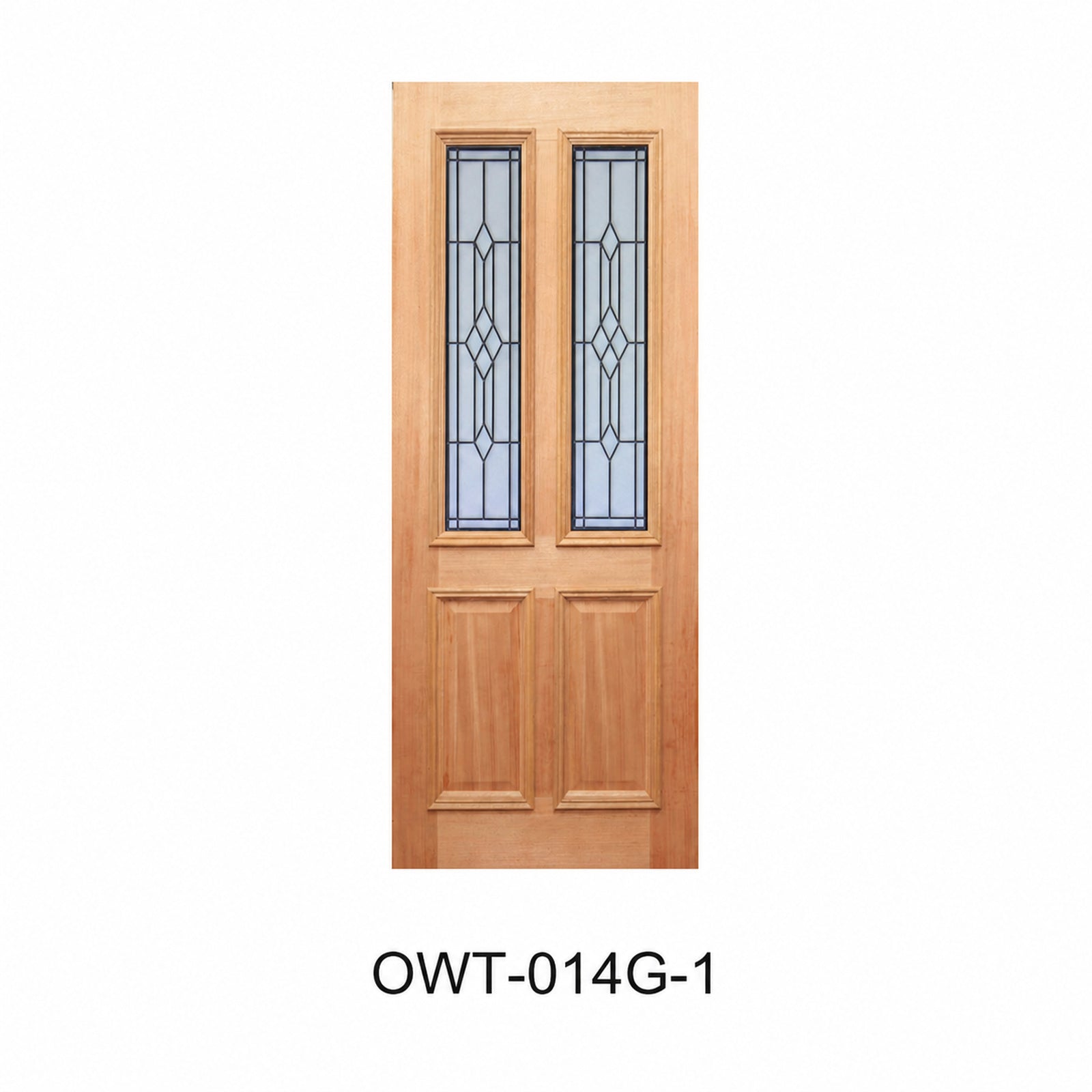 18 Entrance & Internal - Classic Glazed Solid Engineered Timber Door with Maple Veneer OWT-014G Series