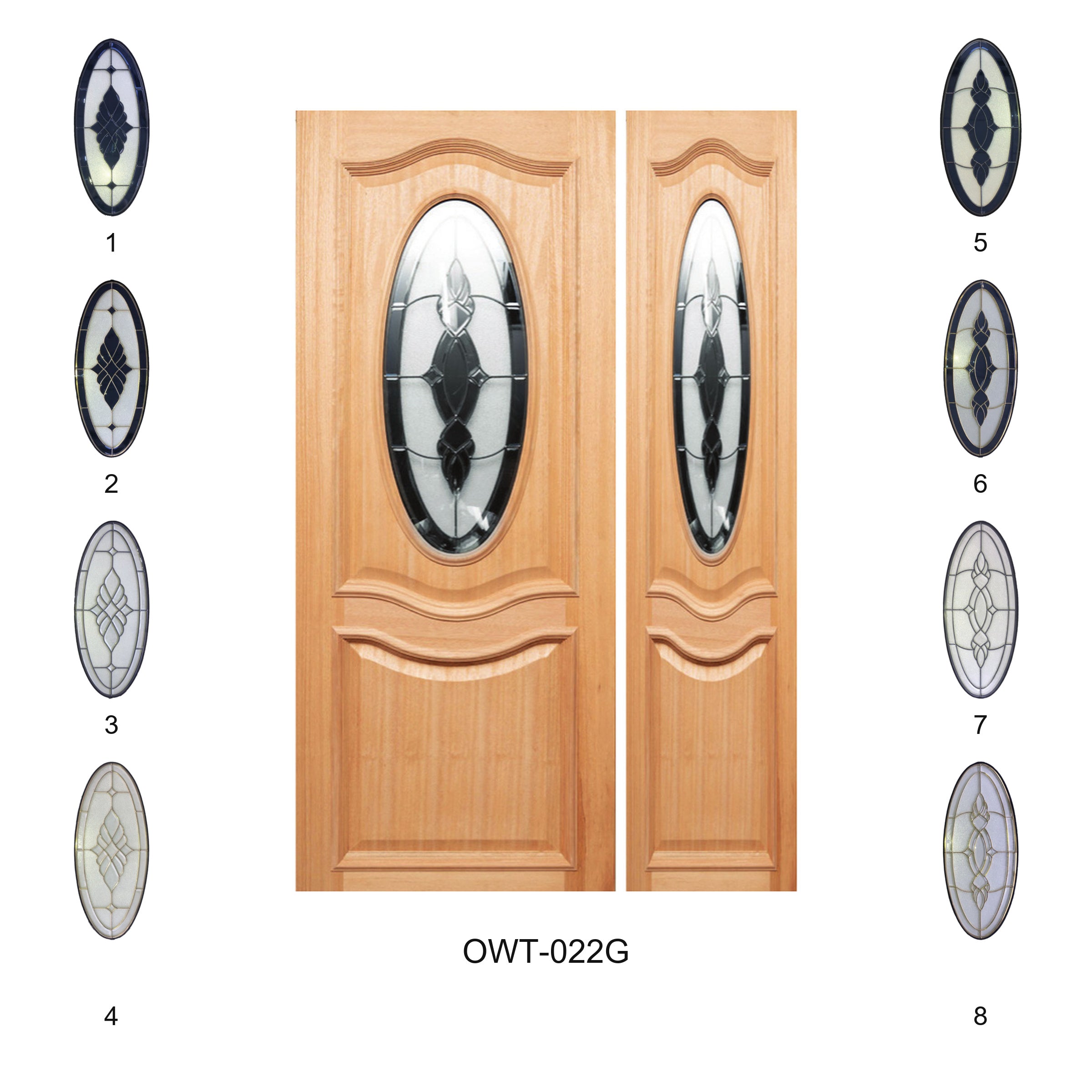 17 Entrance - Decorative Oval Glazed Solid Joinery Door OWT-022G Series
