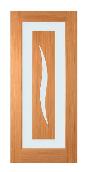 13 Entrance - Classic Curve Design Glazed Solid Engineered Timber Door With Maple Veneer
