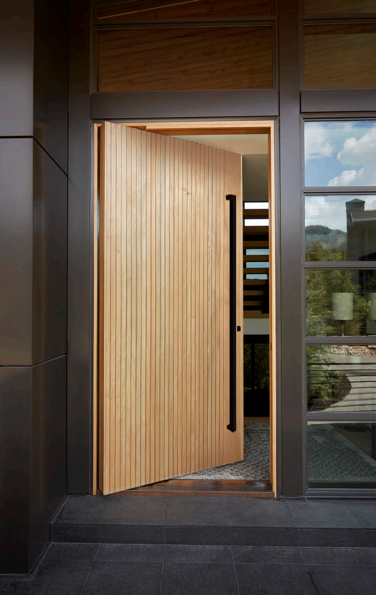 01 Entrance - Full Solid Maple Cladding Pivot Door