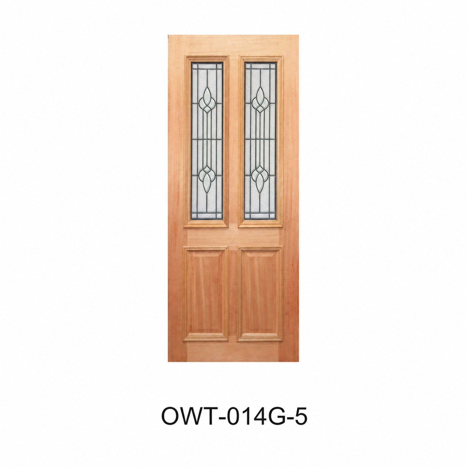 18 Entrance & Internal - Classic Glazed Solid Engineered Timber Door with Maple Veneer OWT-014G Series