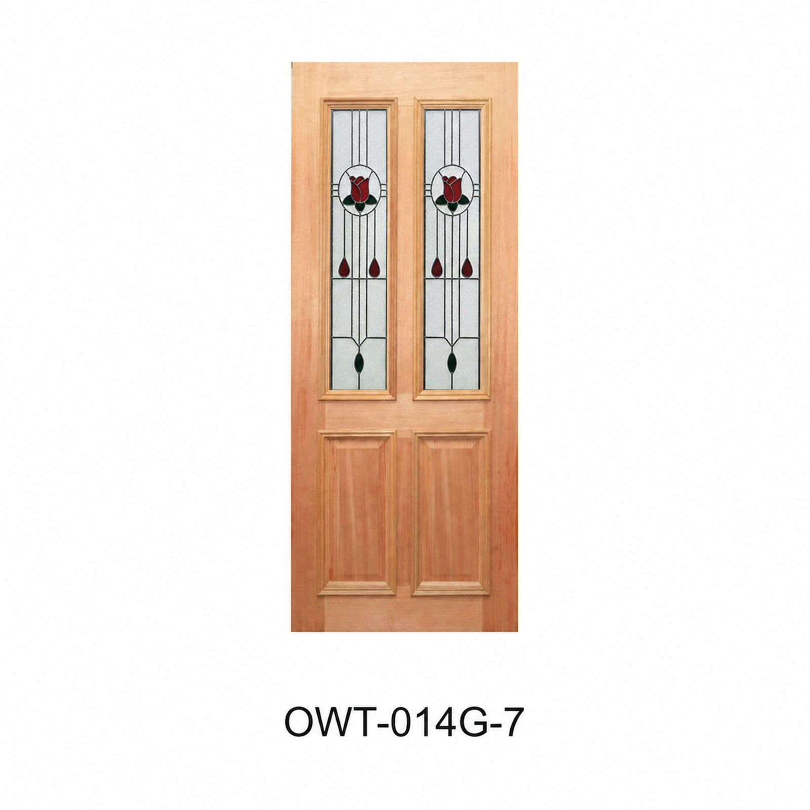 18 Entrance & Internal - Classic Glazed Solid Engineered Timber Door with Maple Veneer OWT-014G Series
