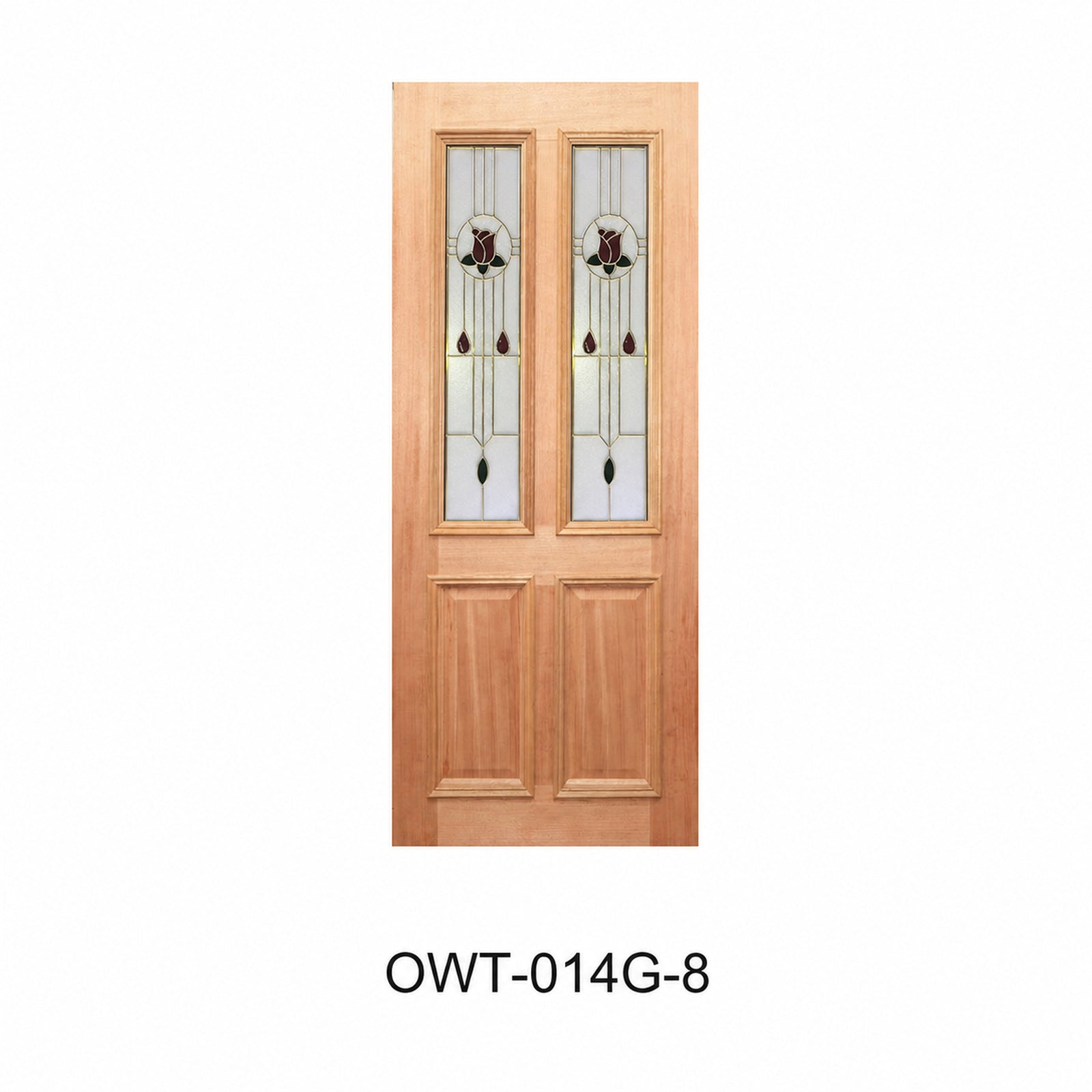 18 Entrance & Internal - Classic Glazed Solid Engineered Timber Door with Maple Veneer OWT-014G Series