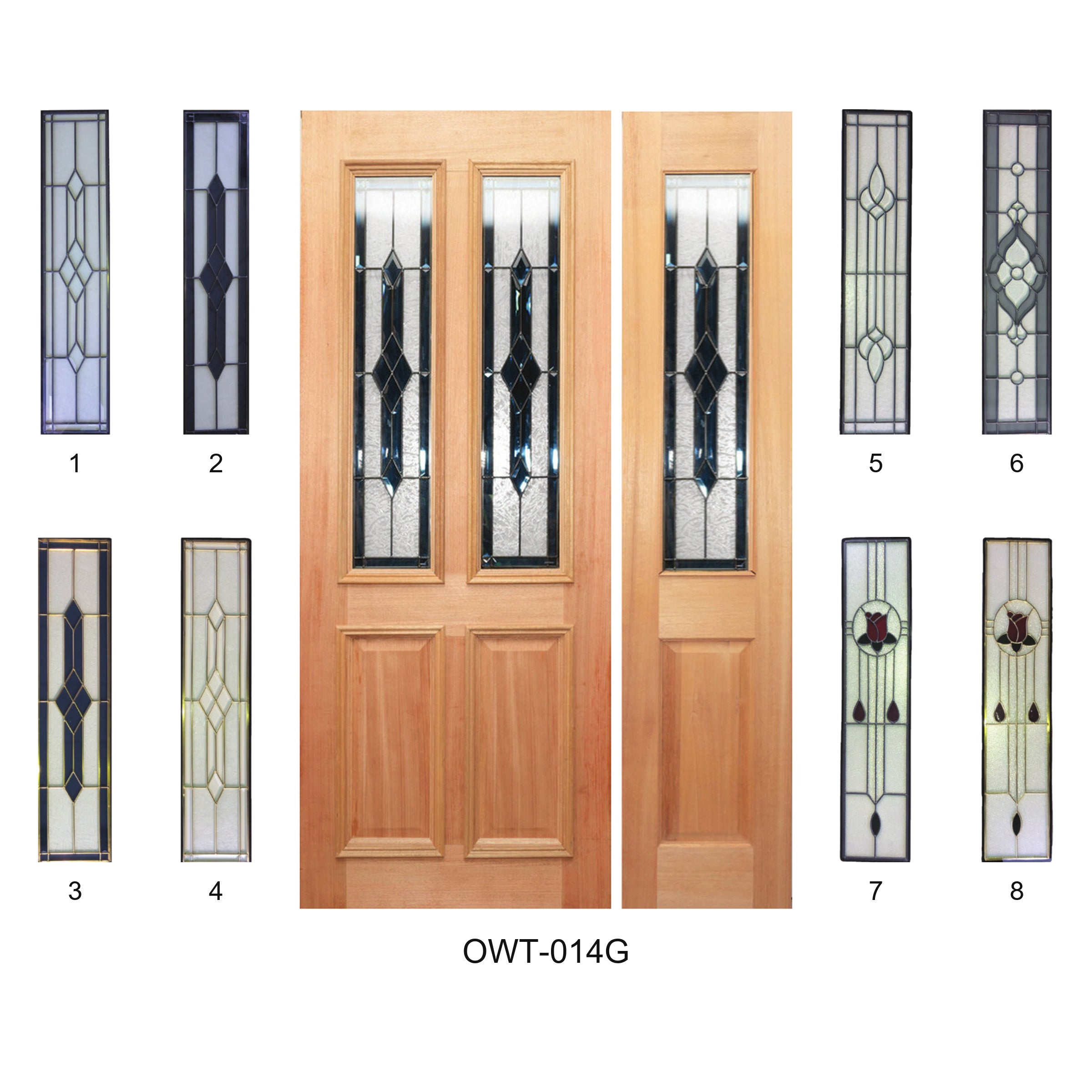 18 Entrance & Internal - Classic Glazed Solid Engineered Timber Door with Maple Veneer OWT-014G Series