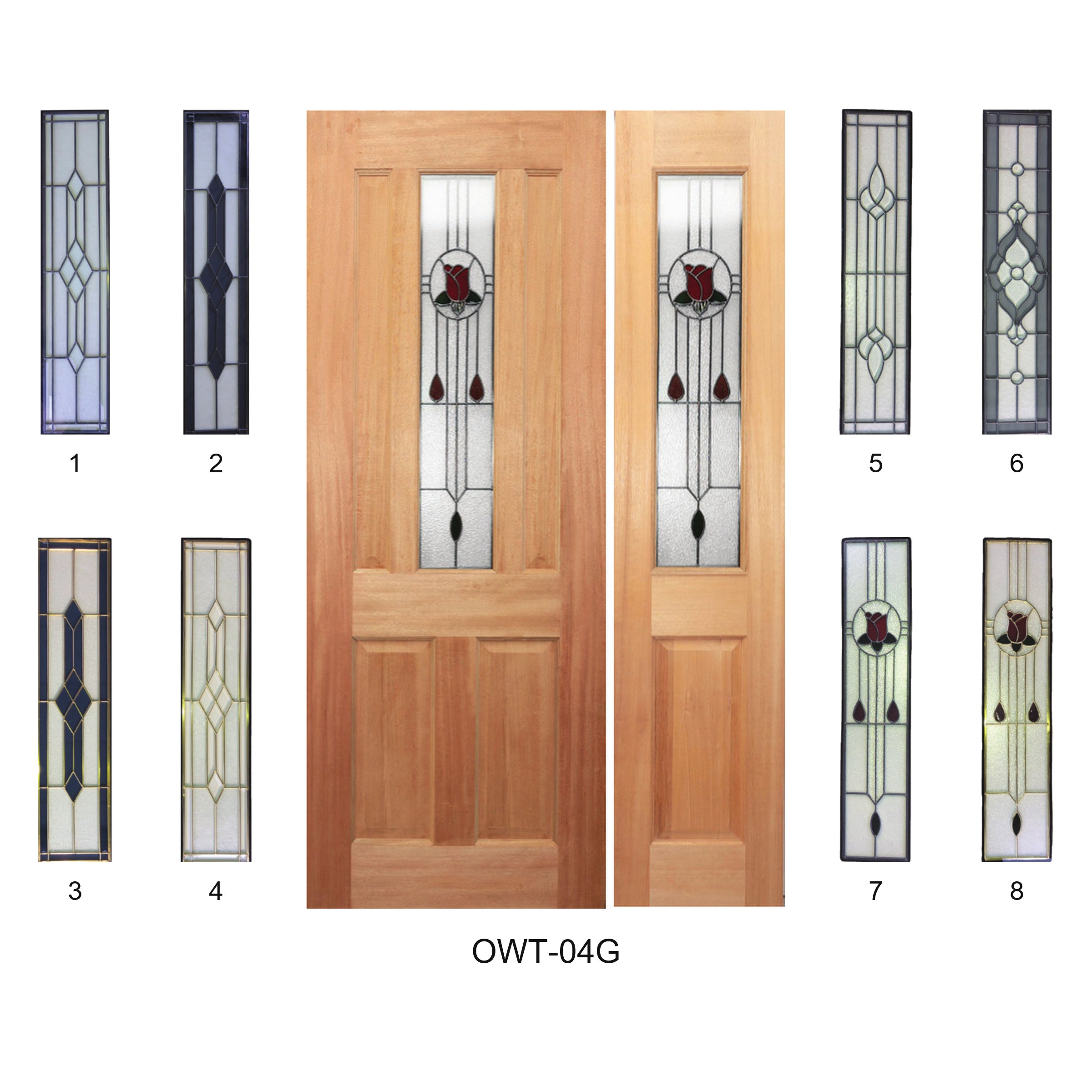19 Entrance - Classic Glazed Solid Engineered Timber Door with Maple Veneer OWT-04G Series