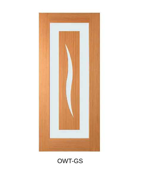 13 Entrance - Classic Curve Design Glazed Solid Engineered Timber Door With Maple Veneer